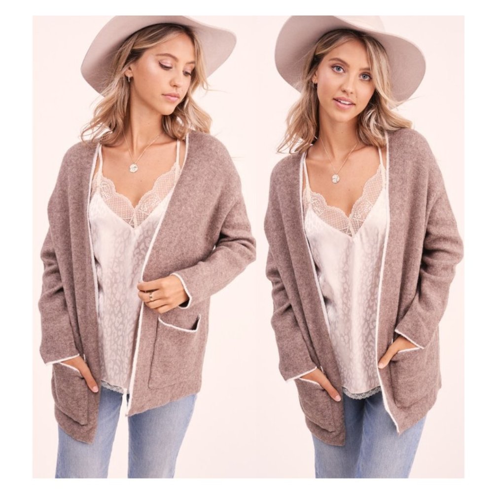 Contrast Trim Cardigan - 3 PACK